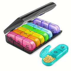 1pc Pill Case Weekly 21 compartment Pill Box Sorting Box