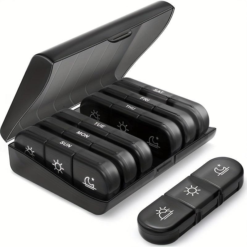1pc Pill Case Weekly 21 compartment Pill Box Sorting Box
