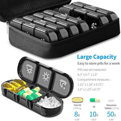 Large Weekly Pill Case Organizer 3 Times Portable Bag Pill Box