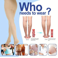 Compression Pantyhose For Women And Men 15-20 mmHg Closed Toe Stockings