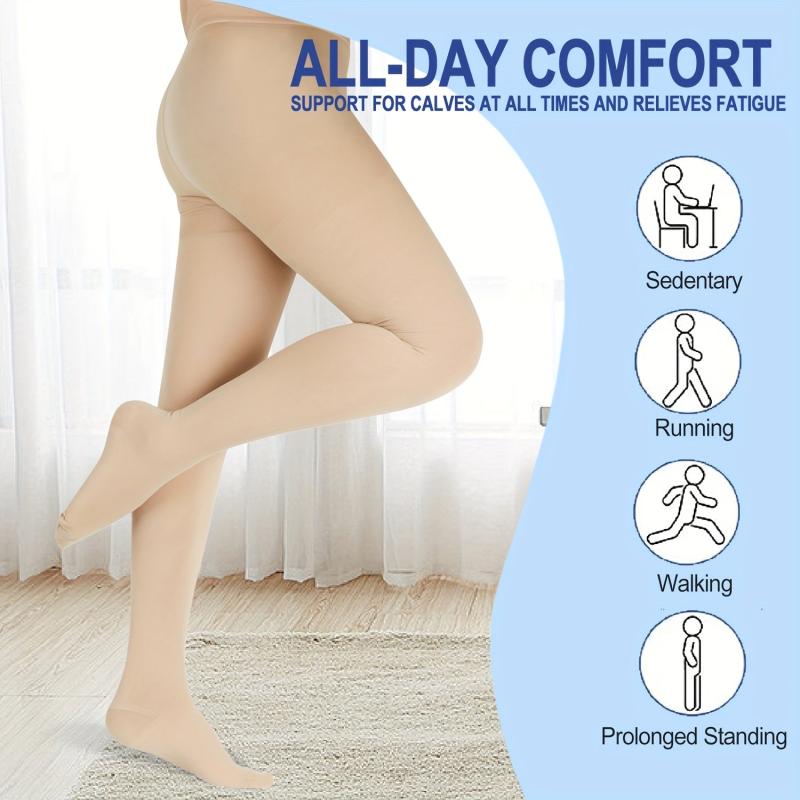 Compression Pantyhose For Women And Men 15-20 mmHg Closed Toe Stockings