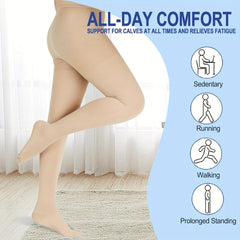 Compression Pantyhose For Women And Men 15-20 mmHg Closed Toe Stockings