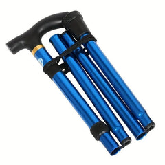 Foldable Lightweight Walking Stick Trekking Pole Rubber Tip Adjustable Height