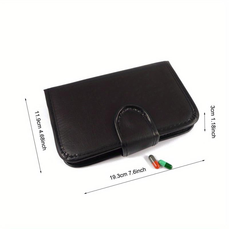 Colorful 7-Day Pill Box 28 Grids 7 Colors Rainbow Leather Clip Medicine Box