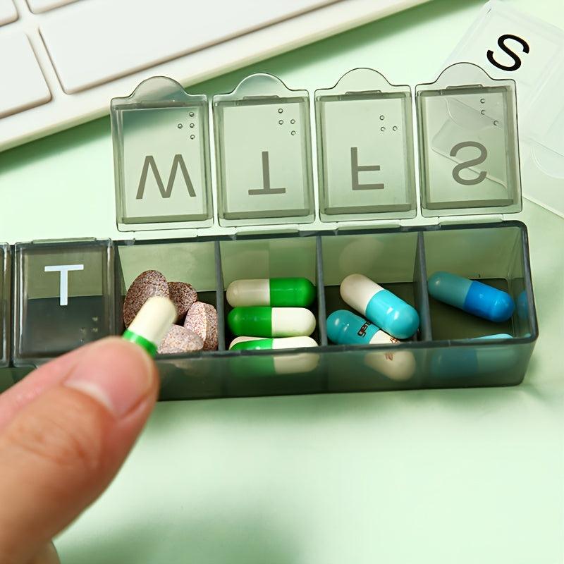 Portable Pill Organizer 7 Compartments Travel Pill Box