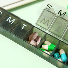 Portable Pill Organizer 7 Compartments Travel Pill Box