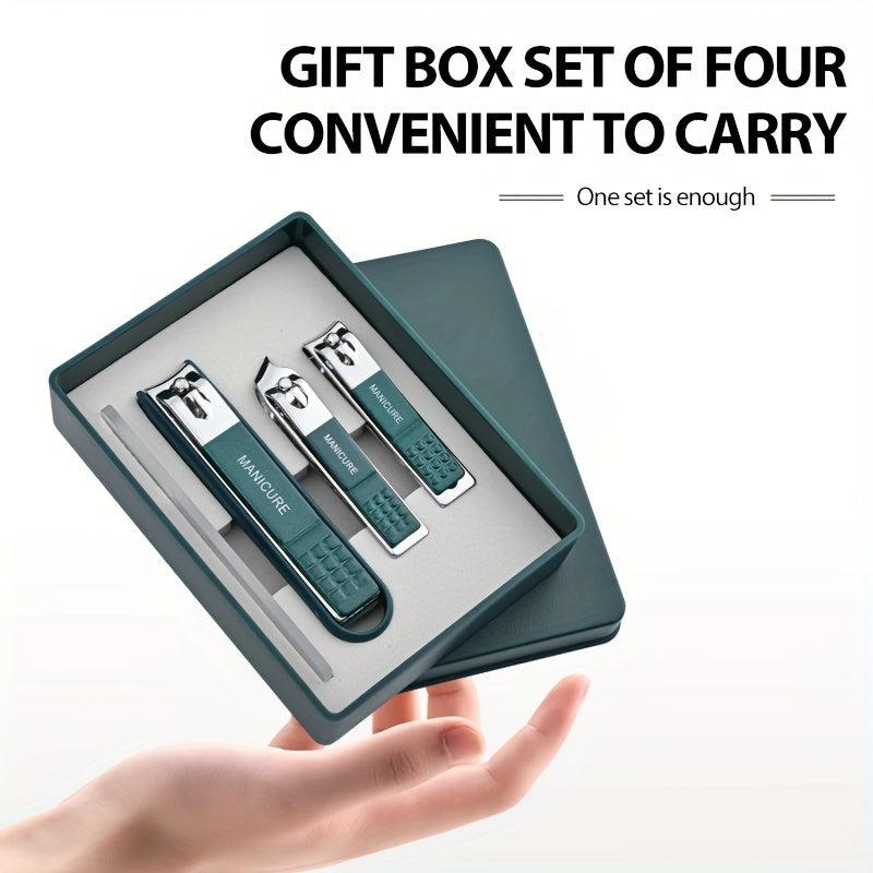 4pcs Household Nail Clipper Set High-end Pedicure Tool Set Box