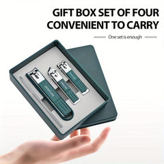 4pcs Household Nail Clipper Set High-end Pedicure Tool Set Box