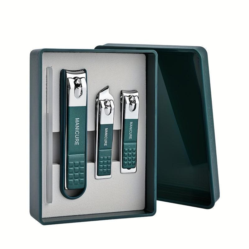 4pcs Household Nail Clipper Set High-end Pedicure Tool Set Box