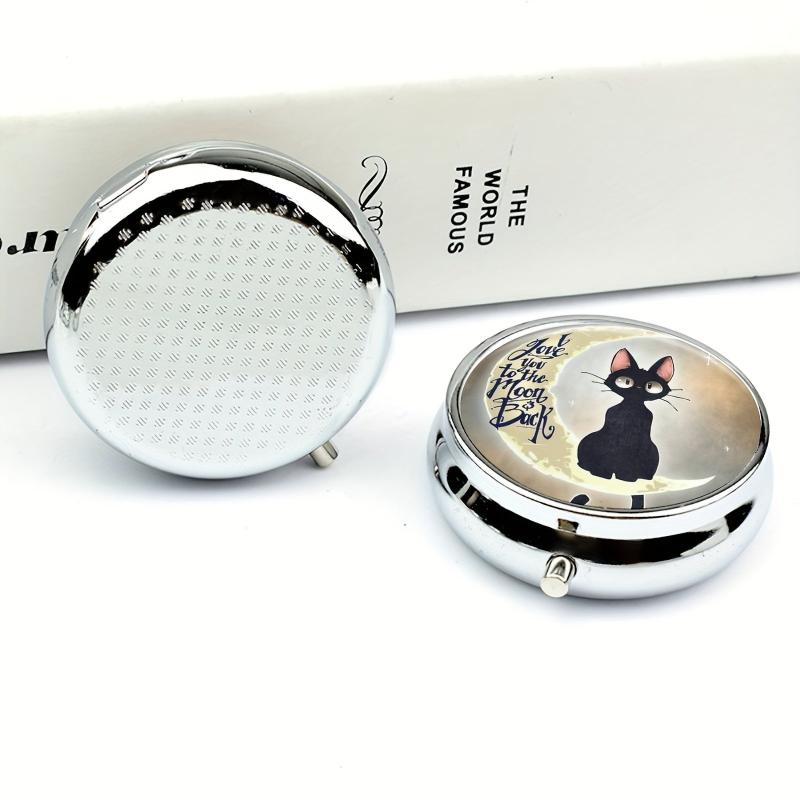 Moon Cat Pill Box 3 Compartment Mini Medicine Organizer