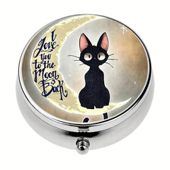 Moon Cat Pill Box 3 Compartment Mini Medicine Organizer