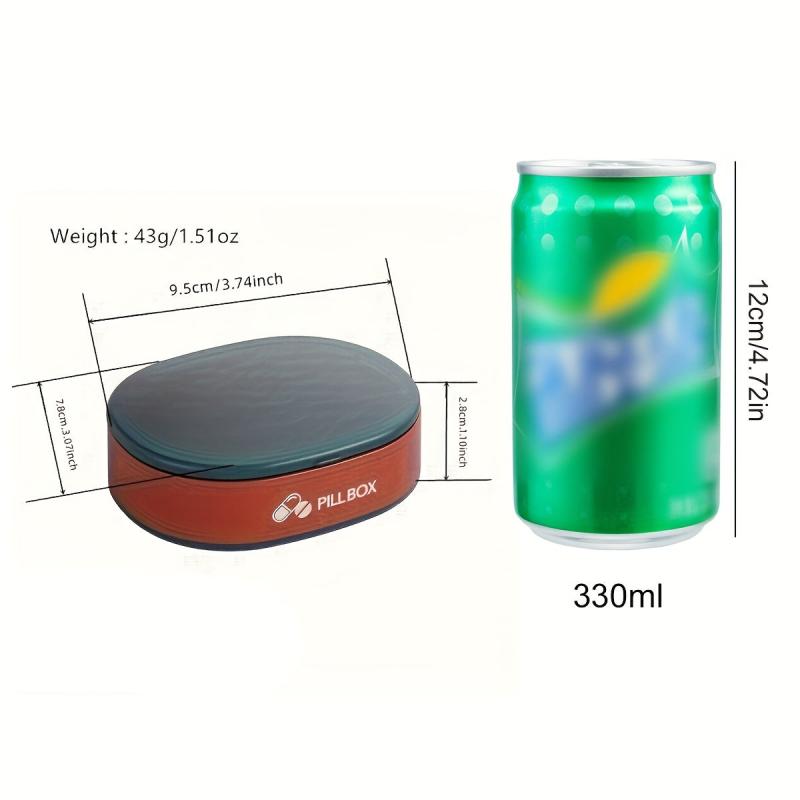 Waterproof Small Pill Box Pocket Purse 6 Compartments Pill Case