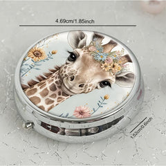 Giraffe Pill Box 3 Compartment Mini Pocket Purse Portable Organizer