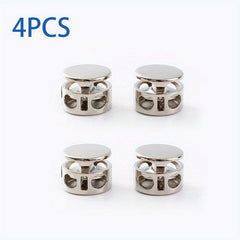 8pcs Double Hole Buckle Elastic Cord Metal Spring Button Coat Pants Cuffs