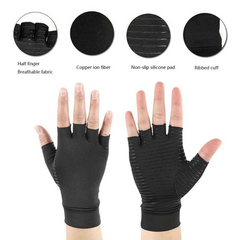 Copper Half Finger Pressure Glove Compression Gloves Pain Relief
