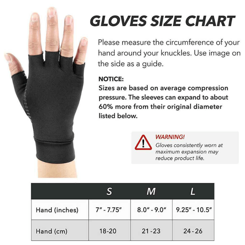 Copper Half Finger Pressure Glove Compression Gloves Pain Relief