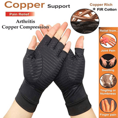 Copper Half Finger Pressure Glove Compression Gloves Pain Relief