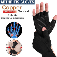 Copper Half Finger Pressure Glove Compression Gloves Pain Relief