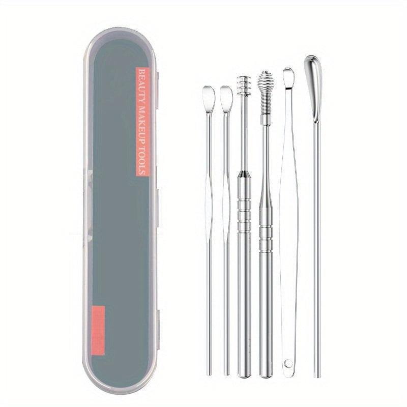 8pcs Stainless Steel Spiral Ear Picking Spoon Set