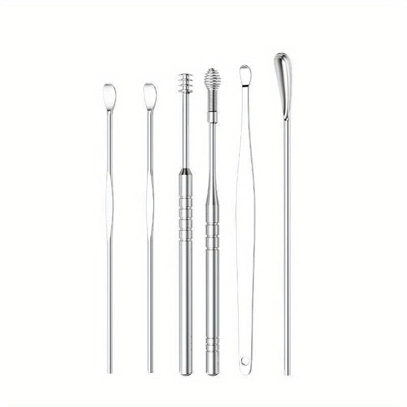 8pcs Stainless Steel Spiral Ear Picking Spoon Set