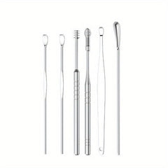 8pcs Stainless Steel Spiral Ear Picking Spoon Set