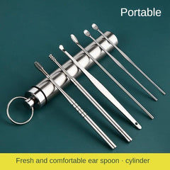 8pcs Stainless Steel Spiral Ear Picking Spoon Set