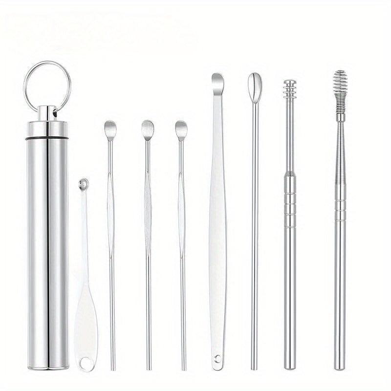 8pcs Stainless Steel Spiral Ear Picking Spoon Set