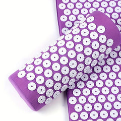 Purple Yoga Acupressure Mat Back Cushion with Pillow Storage Bag