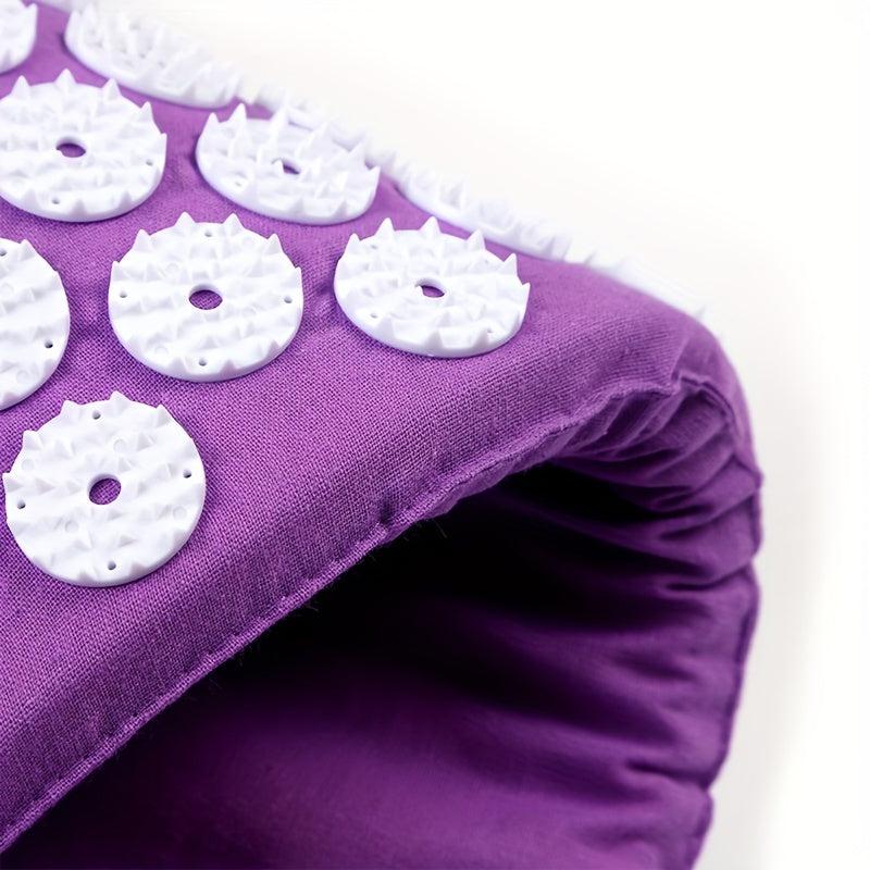Purple Yoga Acupressure Mat Back Cushion with Pillow Storage Bag