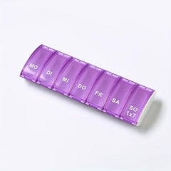 2pcs Seven-Day Pill Box Portable Dispenser 7 Compartments