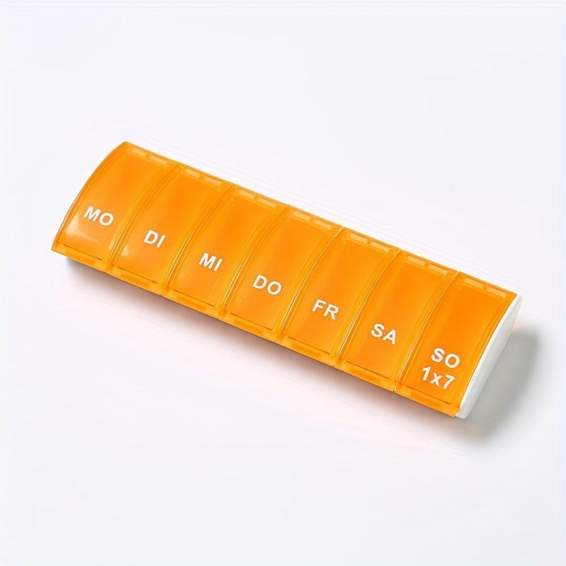 2pcs Seven-Day Pill Box Portable Dispenser 7 Compartments