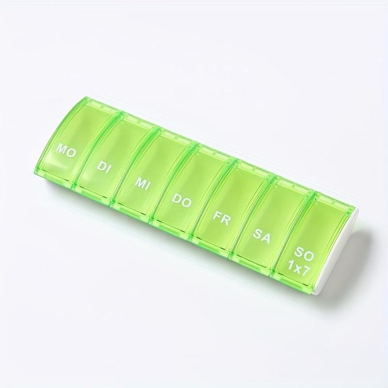 2pcs Seven-Day Pill Box Portable Dispenser 7 Compartments