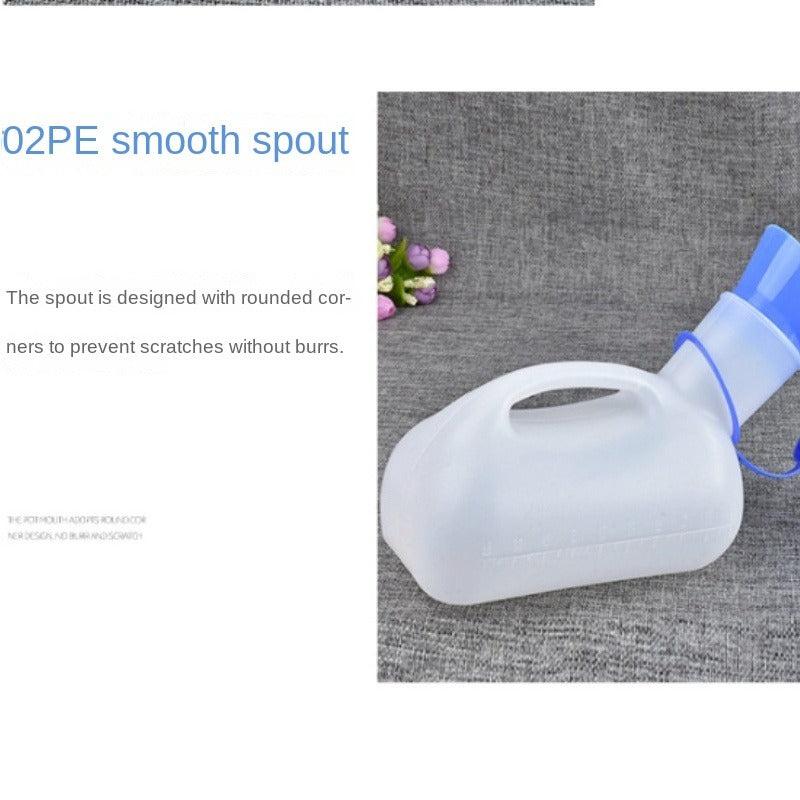 Medical Unisex Urinal 1000mL w/ Interface & Lid for Car Camping Travel