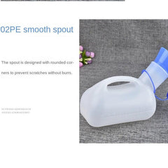 Medical Unisex Urinal 1000mL w/ Interface & Lid for Car Camping Travel