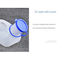 Medical Unisex Urinal 1000mL w/ Interface & Lid for Car Camping Travel
