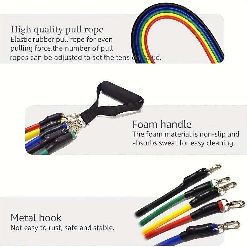 11pcs Resistance Band Set Fitness Equipment with Door Anchor