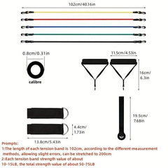 11pcs Resistance Band Set Fitness Equipment with Door Anchor