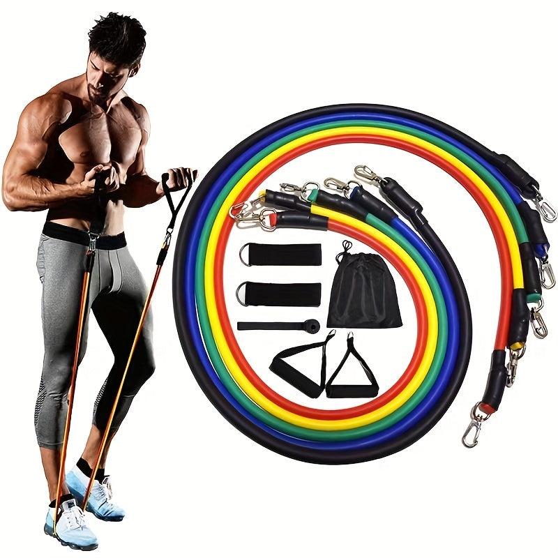 11pcs Resistance Band Set Fitness Equipment with Door Anchor