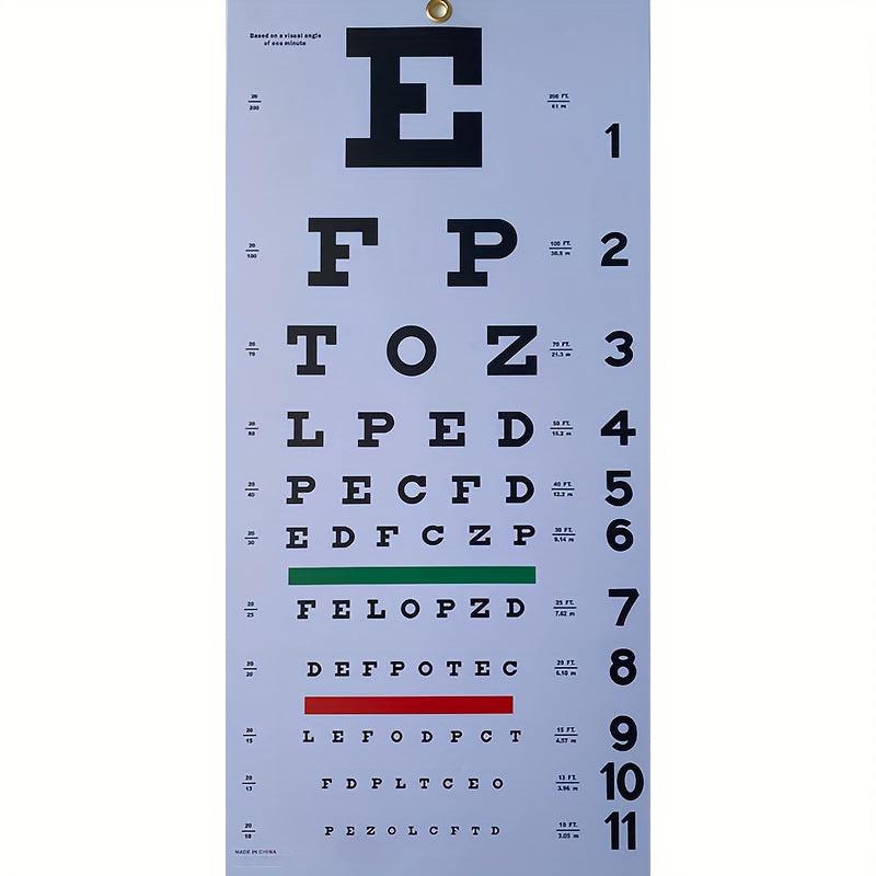 PVC Waterproof Snellen Eye Chart for Clinic and Home Use