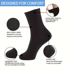 4 Pairs Diabetic Ankle Socks Wide Thin Seamless Toe