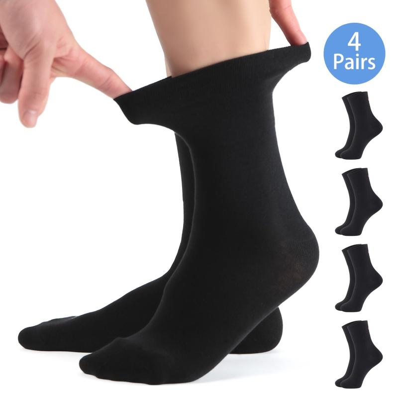 4 Pairs Diabetic Ankle Socks Wide Thin Seamless Toe