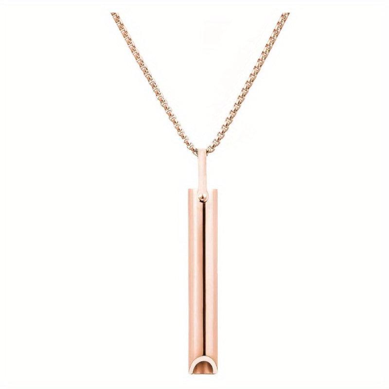 Stainless Steel Anxiety Necklace Mindful Breathing Stress Relief Tool