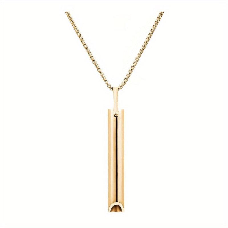 Stainless Steel Anxiety Necklace Mindful Breathing Stress Relief Tool