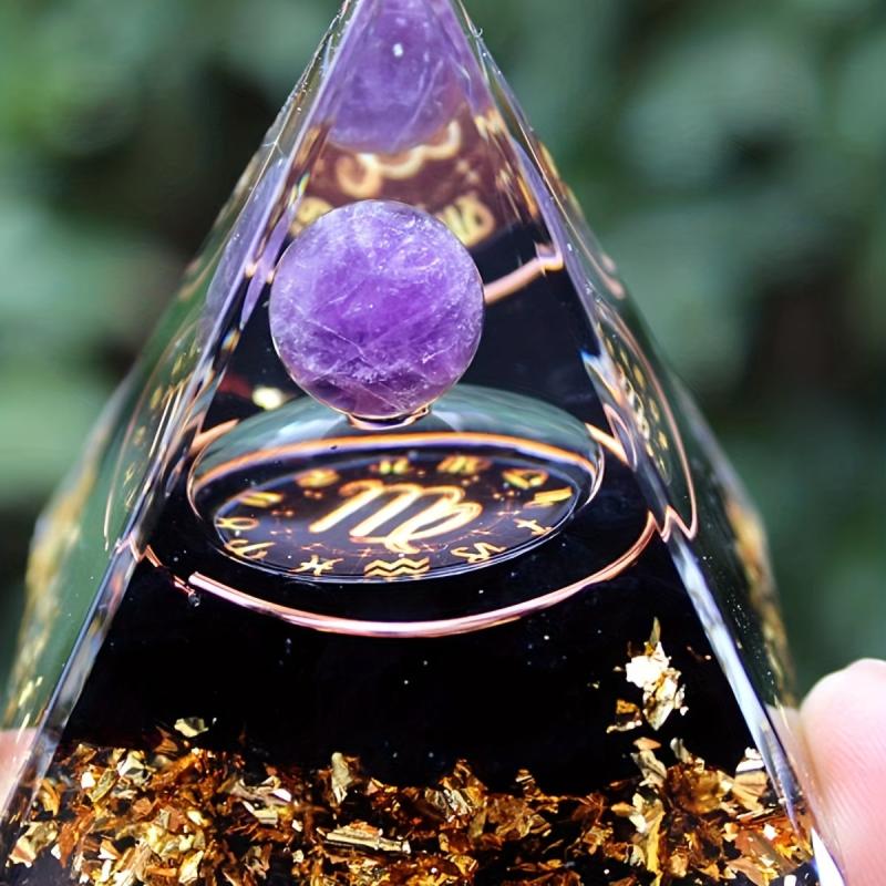 Twelve Constellations Orgone Pyramid Healing Crystal