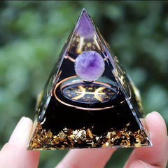 Twelve Constellations Orgone Pyramid Healing Crystal
