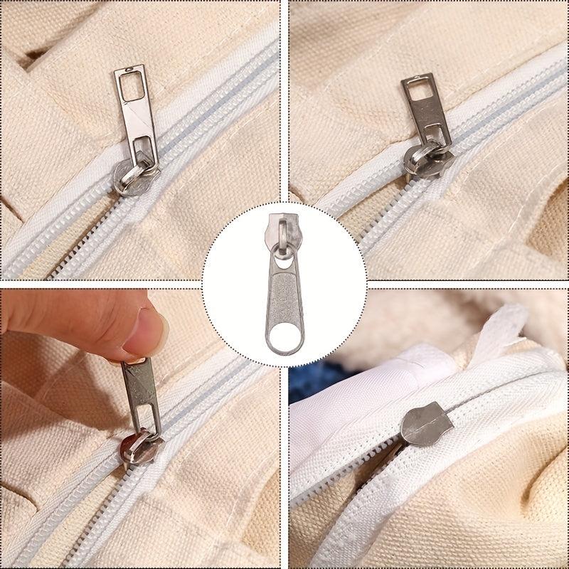8pcs Metal Zipper Silder Nylon Zips Jacket Bag Purse Pockets Repair