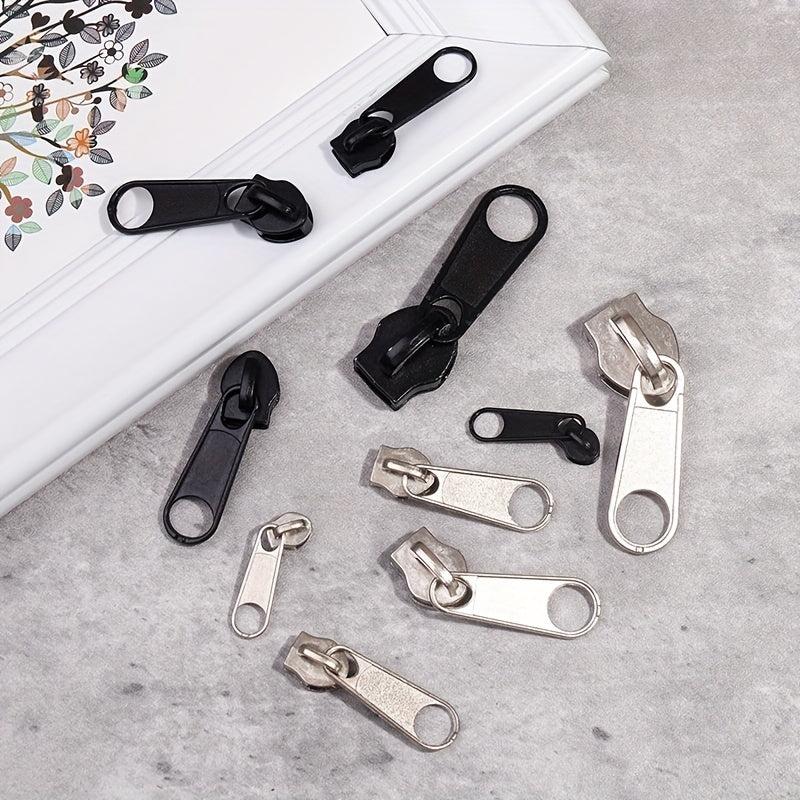 8pcs Metal Zipper Silder Nylon Zips Jacket Bag Purse Pockets Repair