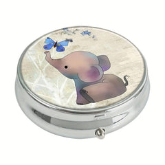 Elephant Butterfly Pill Box 3 Compartment Mini Organizer