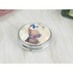 Elephant Butterfly Pill Box 3 Compartment Mini Organizer
