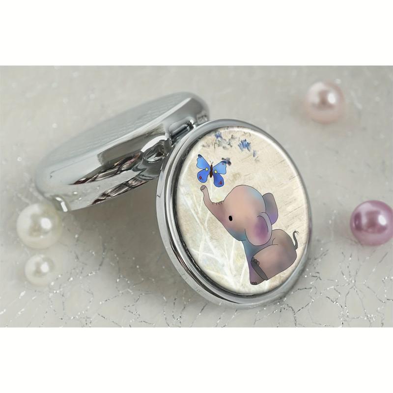 Elephant Butterfly Pill Box 3 Compartment Mini Organizer